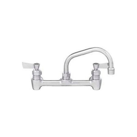 FISHER MFG Fisher, 8" Centers Backsplash Faucet W/14" Swing Spout, Stainless Steel 60674